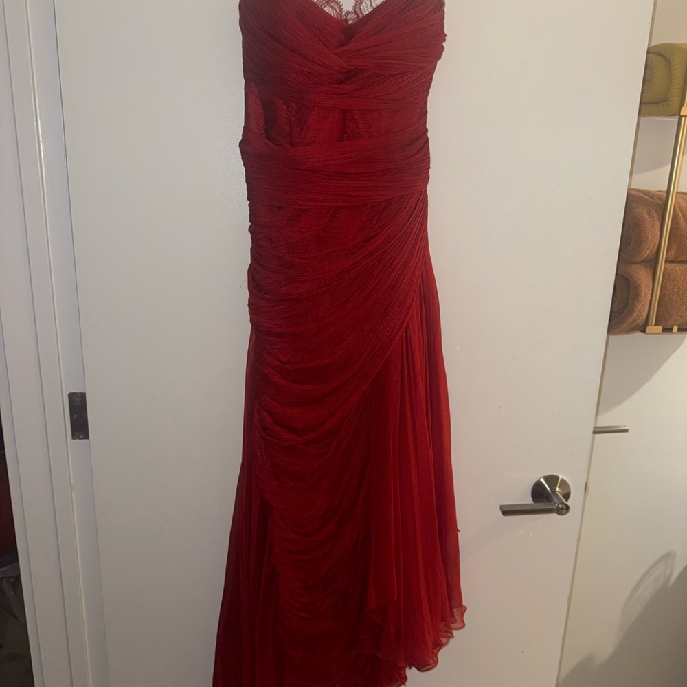 Maria Lucia Hohan 
Jolie Gown in Salsa size 4
Red Strapless Dress - Picture 11 of 16